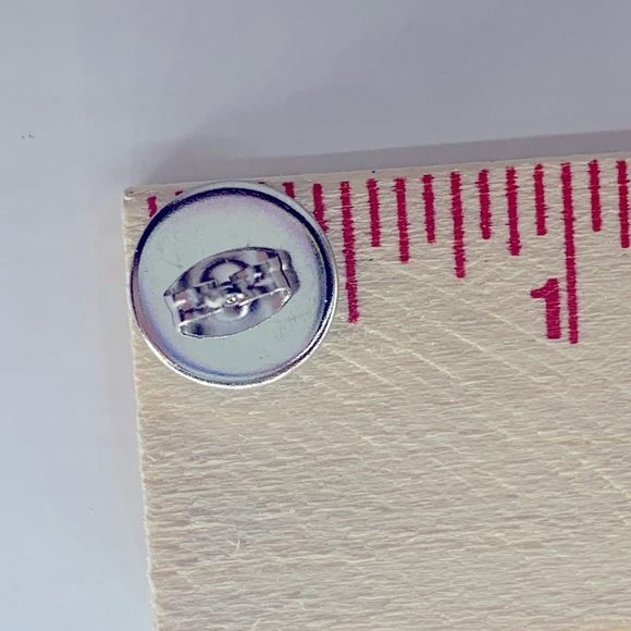 Faux Druzy Stud Stainless Steel Earrings - Picture 4 of 5